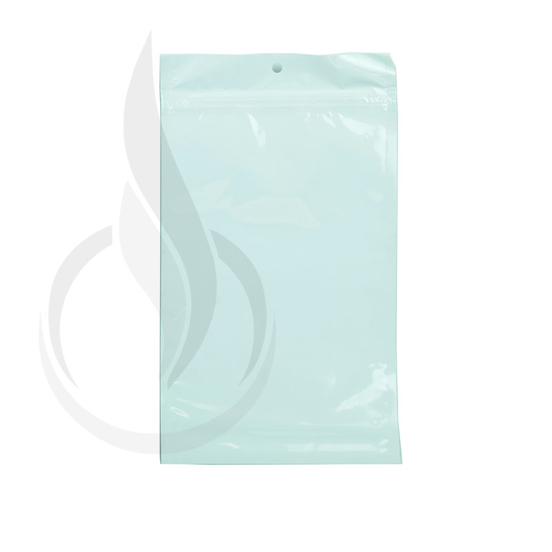 Hanging Zip Bag - Clear Front with White Back - 5" x 8.1875"
